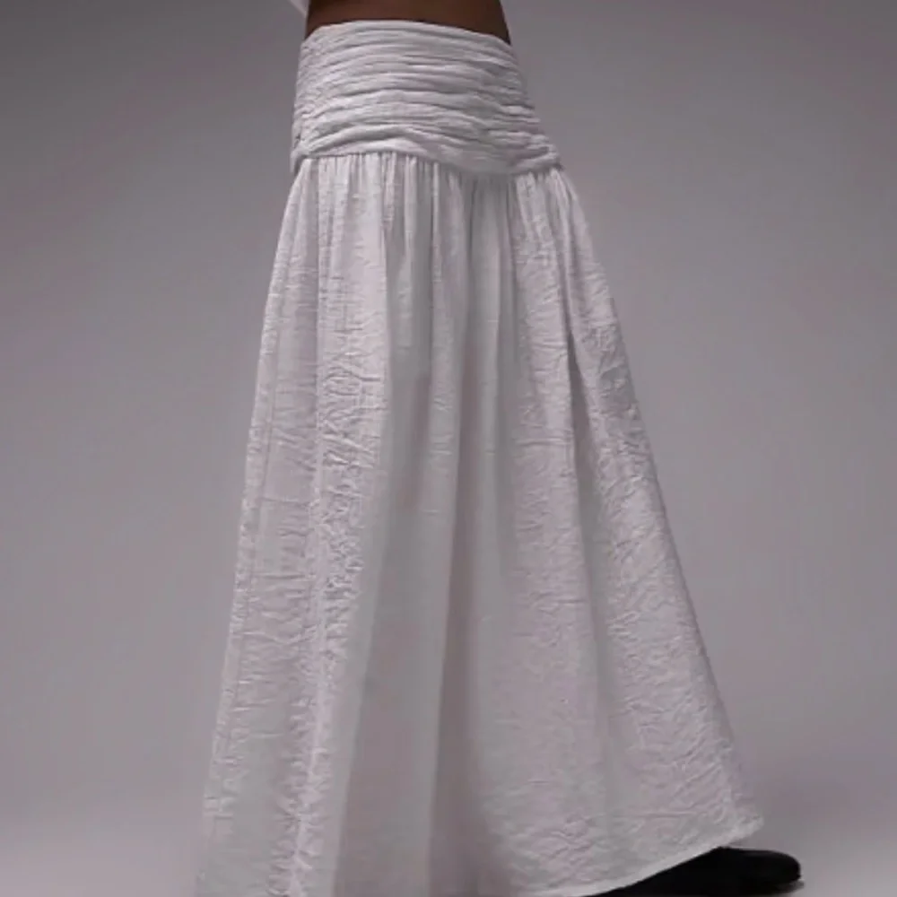 Topshop ruched waistband full hem maxi skirt white - Picture 1 of 1
